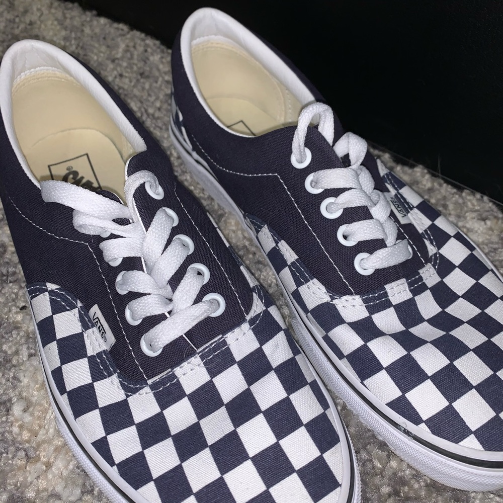 Checkered Vans lace up